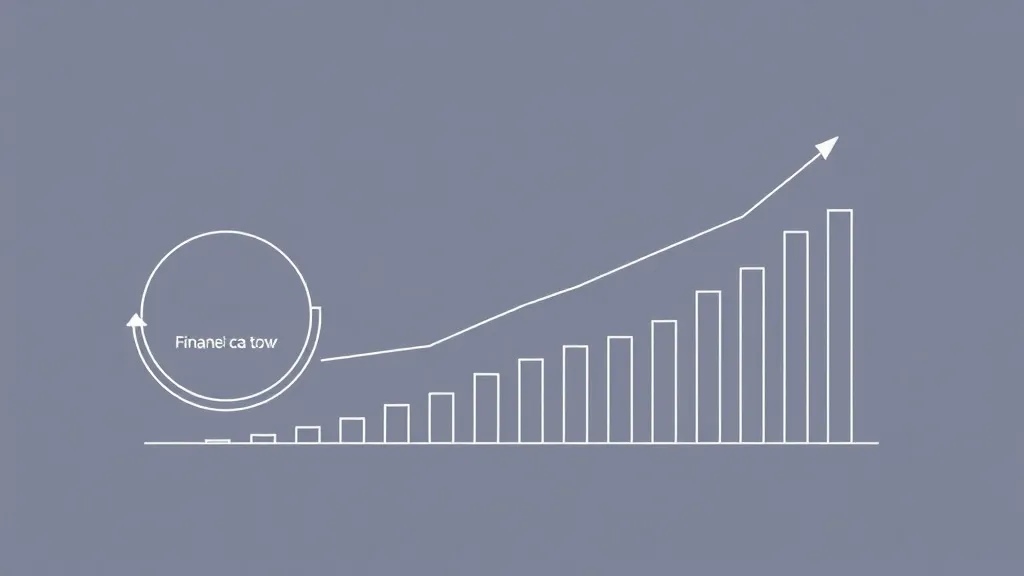 A minimalist technical illustration of financial growth cycl